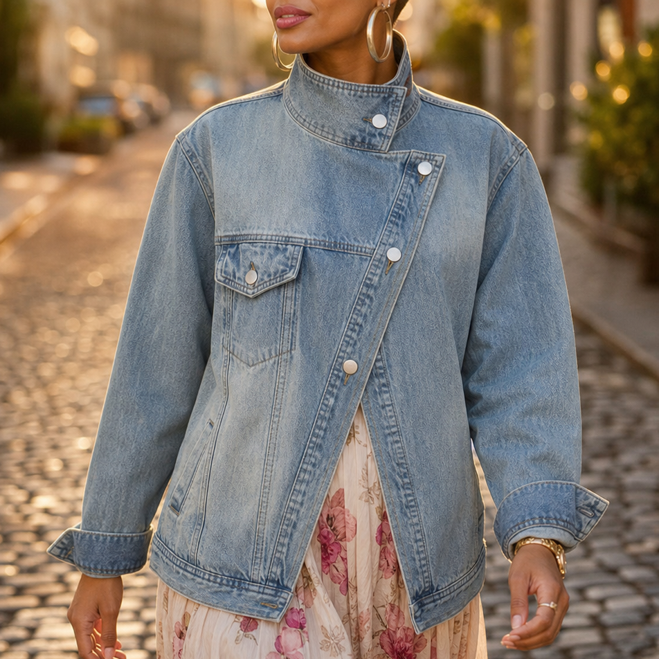 Veluna – Asymmetric Drop-Shoulder Oversized Jacket