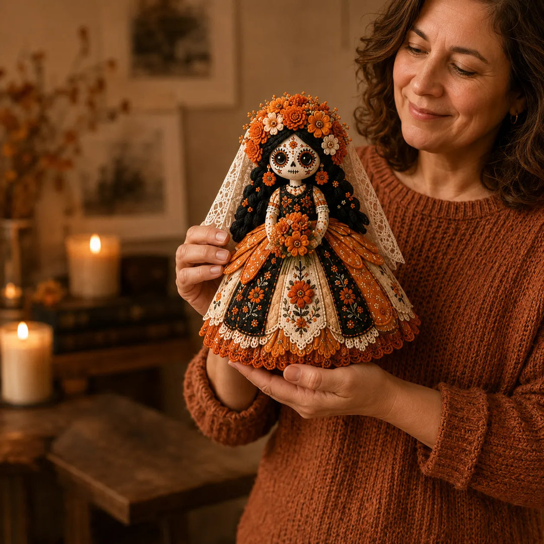 Stitch & Story – Day of the Dead Patchwork Doll DIY Craft Kit for Beginners