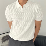 Everett | Men's Striped Textured V-Neck T-Shirt