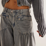 Roxy | Women's Wide Leg Denim Jeans with Low Waist