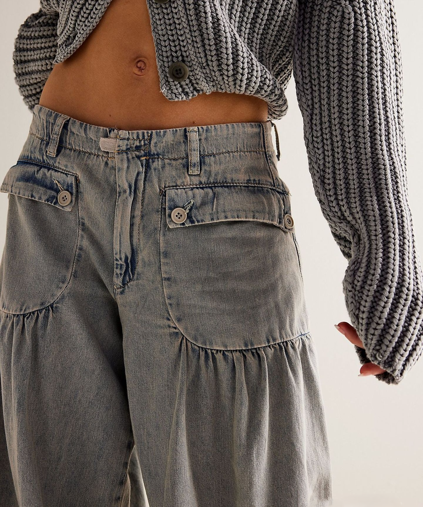 Roxy | Women's Wide Leg Denim Jeans with Low Waist