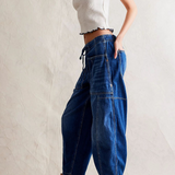 Madison | Women's Loose Fit Denim Pants with Pull-On Waist