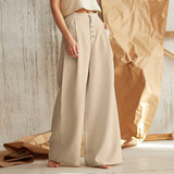 Everly | Women's Wide Leg Linen Pants with Elastic Waist