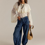 Roxy | Women's Wide Leg Denim Jeans with Low Waist