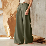 Everly | Women's Wide Leg Linen Pants with Elastic Waist