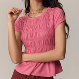 Rita | Women Top With Ruched Peplum Design