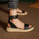 Ophelia | Women's Sandals with Leather Straps and Platform