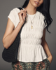 Rita | Women Top With Ruched Peplum Design