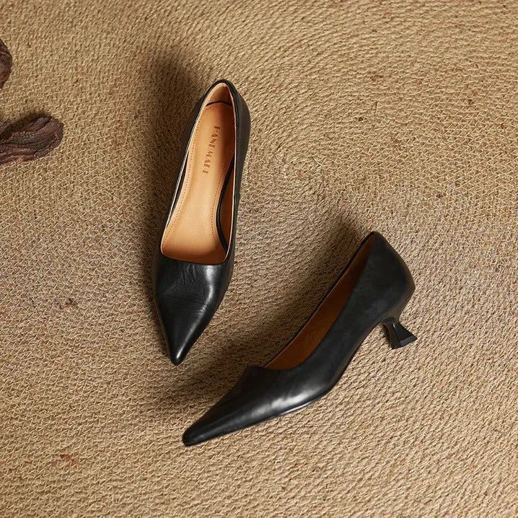 Ashton | Women’s Leather Heels with Pointed-Toe and Stiletto