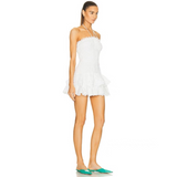 Dahlia | Women's Strapless Smocked Mini Dress with Tiered Ruffle Hem