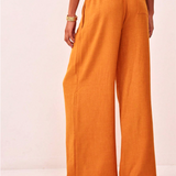 Solara | Women's Wide Leg Linen Pants with Drawstring Waist