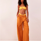 Solara | Women's Wide Leg Linen Pants with Drawstring Waist