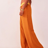 Solara | Women's Wide Leg Linen Pants with Drawstring Waist