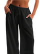 Solara | Women's Wide Leg Linen Pants with Drawstring Waist