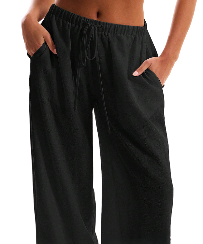 Solara | Women's Wide Leg Linen Pants with Drawstring Waist
