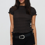Chloe | Women Top With Plaid Ruched Body