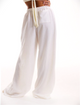Solara | Women's Wide Leg Linen Pants with Drawstring Waist
