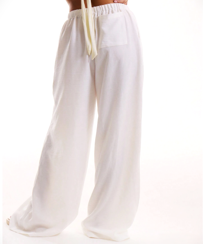 Solara | Women's Wide Leg Linen Pants with Drawstring Waist
