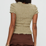 Chloe | Women Top With Plaid Ruched Body