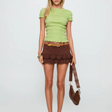 Chloe | Women Top With Plaid Ruched Body