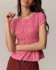Rita | Women Top With Ruched Peplum Design