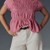 Rita | Women Top With Ruched Peplum Design