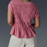 Rita | Women Top With Ruched Peplum Design