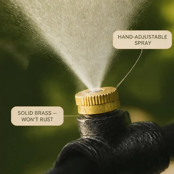 Mistara – Outdoor Patio Misting Cooling System with Brass Nozzles, 33ft