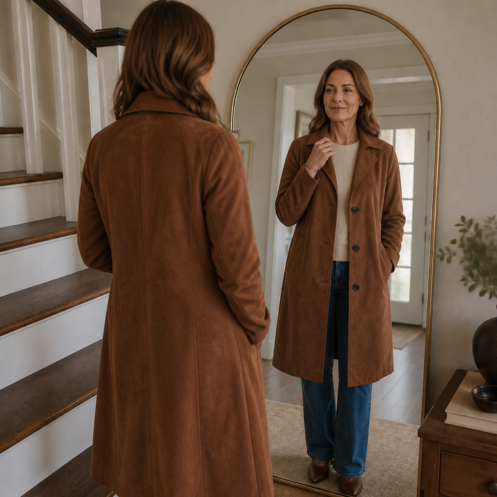 Draperie – Suede Trench That Moves With You, Not Around You