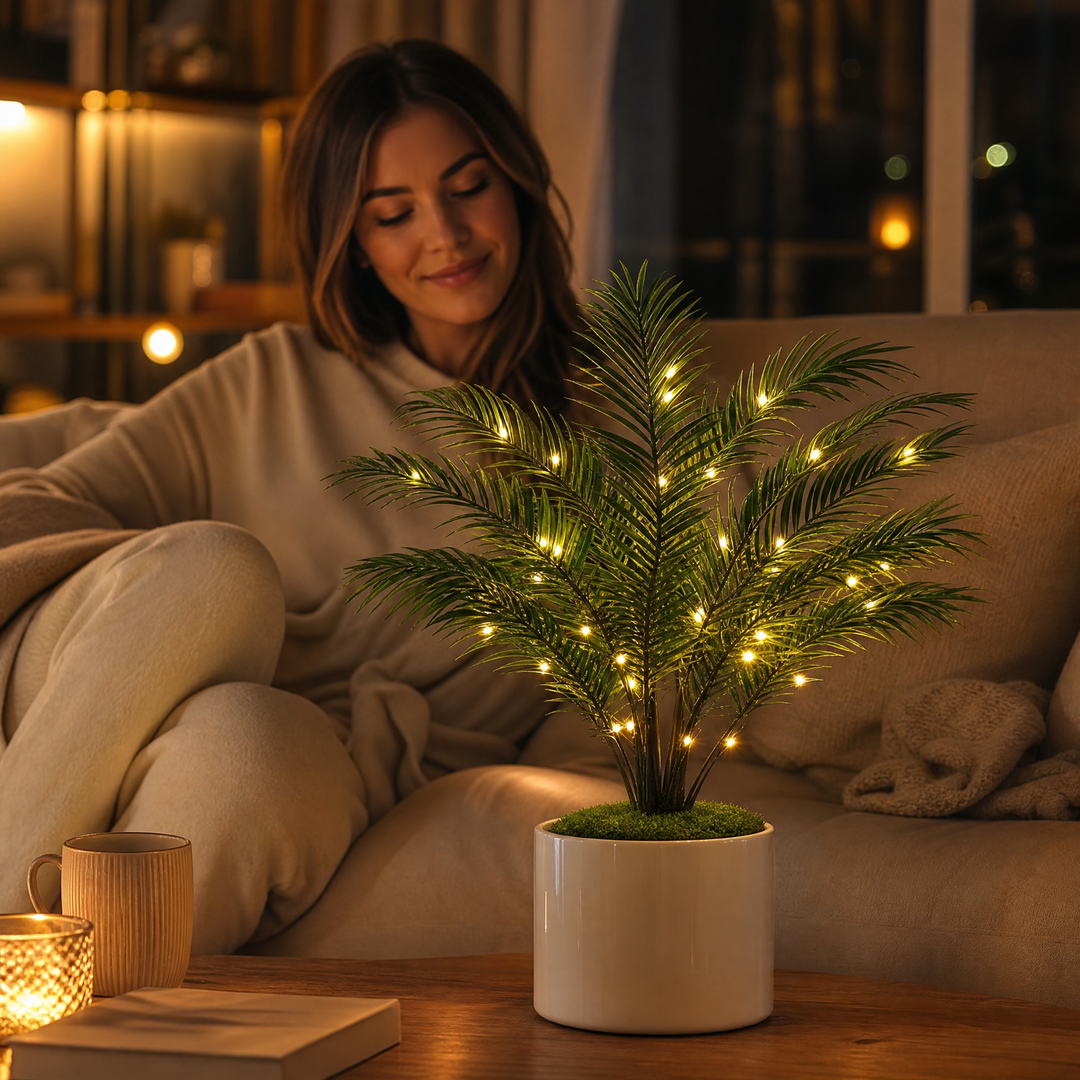 Palmora – Areca Palm LED Lamp with Pot