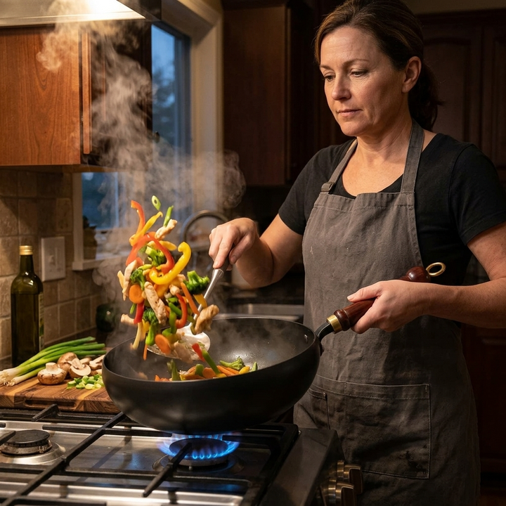 Forgehome – Deep Belly Cast Iron Wok with Lid