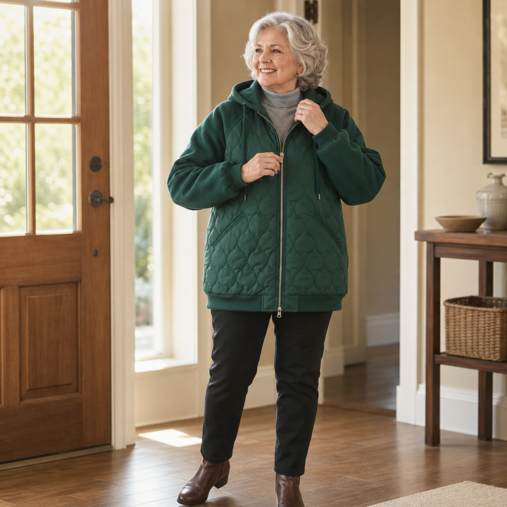 Wearbella – Spliced Quilted Hooded Puffer Jacket