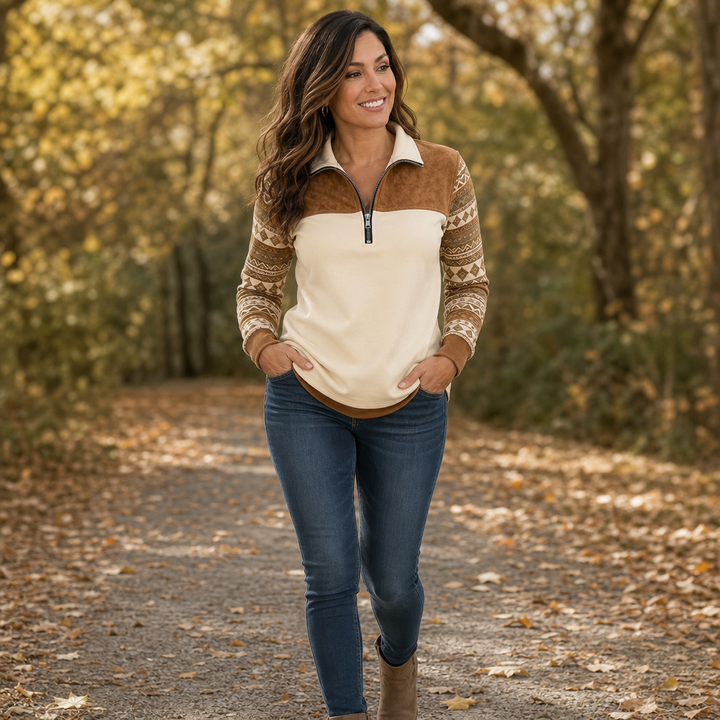 Marlowe – Western Panel Half-Zip Pullover