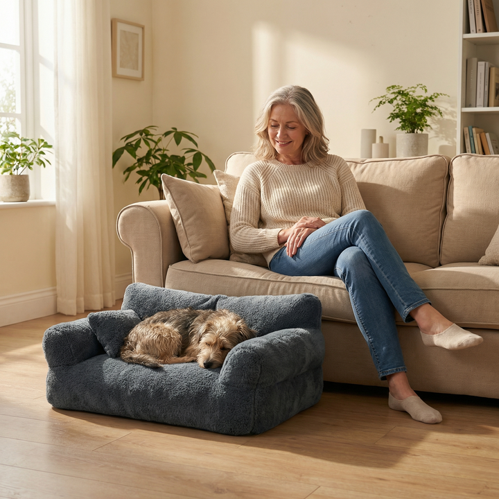Pawluna – Plush Pet Sofa with Washable Cover