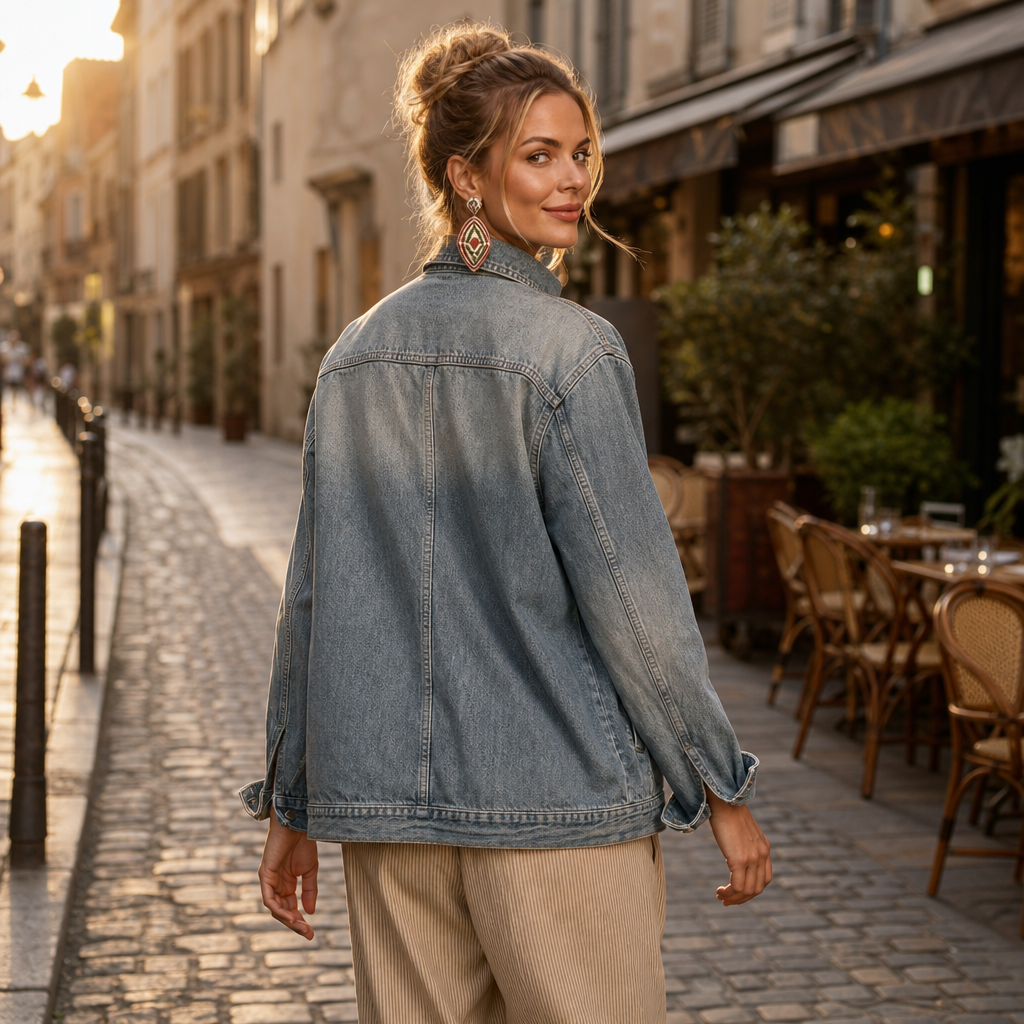 Veluna – Asymmetric Drop-Shoulder Oversized Jacket