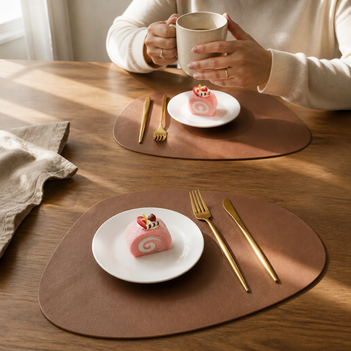 Dropelle – Reversible Water-Drop PU Leather Placemats (6-pack)