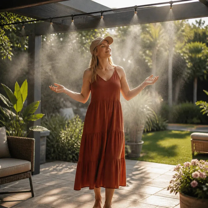 Mistara – Outdoor Patio Misting Cooling System with Brass Nozzles, 33ft