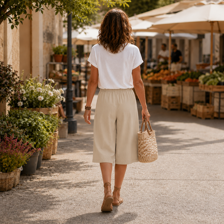 Calaya – Wide Leg Drawstring Pants for Women, Lightweight Summer Pull On Bottoms
