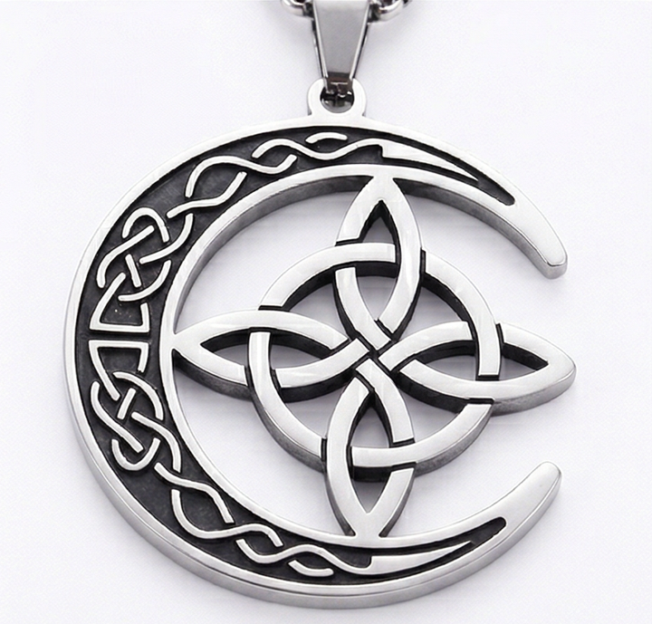 Lunara – Celtic Moon and Knot Pendant