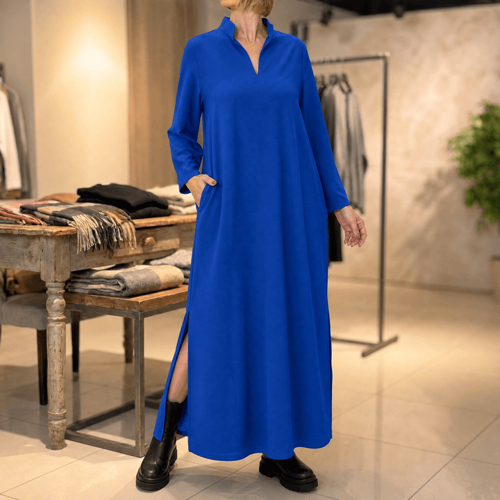 Lunavia – Women's Loose Maxi Dress with Side Slits