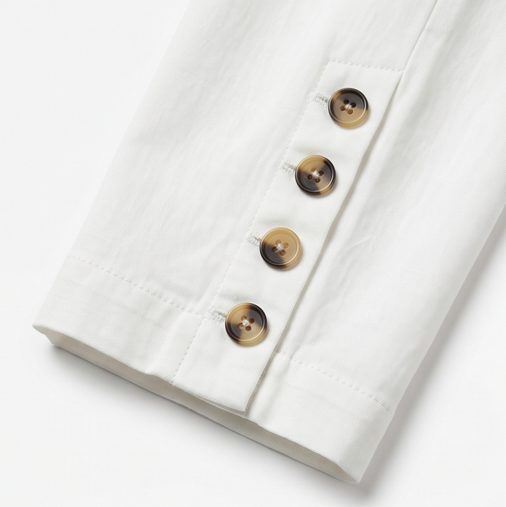 Lunessa – Button-Hem Cropped Cotton Pants