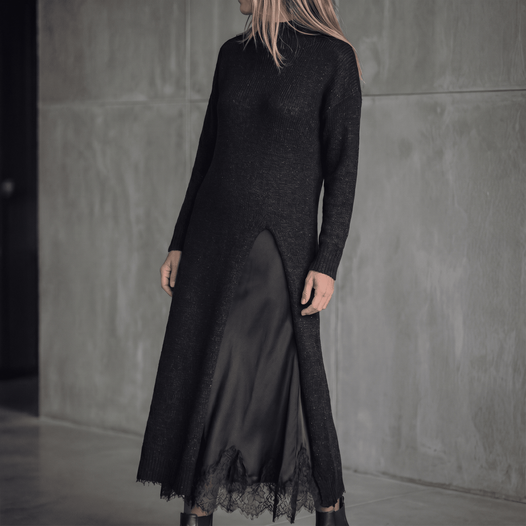 Lunette – Women’s Knitted Cardigan & Lace Camisole Set