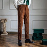 Henry | Men's Corduroy Trousers with Pleats and Pockets