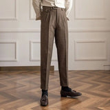 Sebastian | Men Wool Pleated Trousers with Coin Pocket