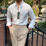 Jasper | Men's Cotton Linen Shirt with Slim Fit