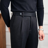 Ryan | Men's Wool Pleated Straight Trousers