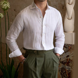 Maximillian | Men's Linen Shirt with Spread Collar