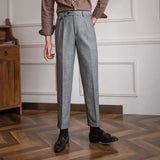 Sebastian | Men Wool Pleated Trousers with Coin Pocket