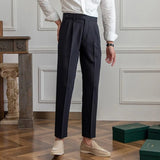 Brandon | Men Tailored Trousers with Pleat TwoButtonWaistband