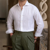 Maximillian | Men's Linen Shirt with Spread Collar